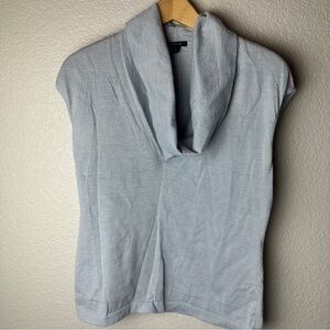 Lafayette 148 New York silver sweater Knit Top cowl neck